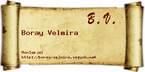 Boray Velmira névjegykártya